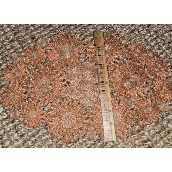 VTG Handmade Philippines Abaca Woven Hemp Mat 18" Trivet Table Protector MCM - Picture 13 of 16